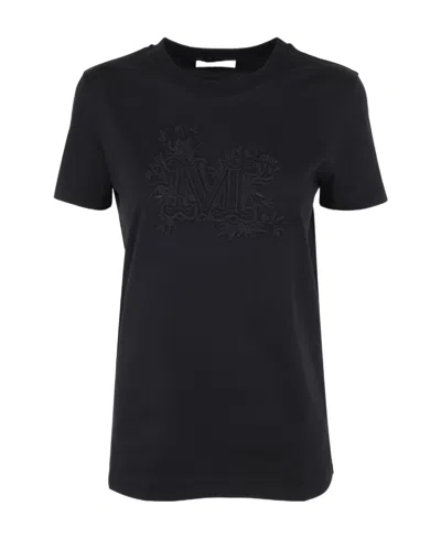 MAX MARA SACHA MONOGRAM-EMBROIDERED COTTON T-SHIRT