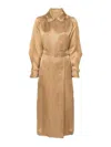 Max Mara Long Coat With Belted Waist And Notched Lapels