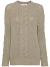 Max Mara Acciaio1234 Cotton Rib Knit Sweater In Green