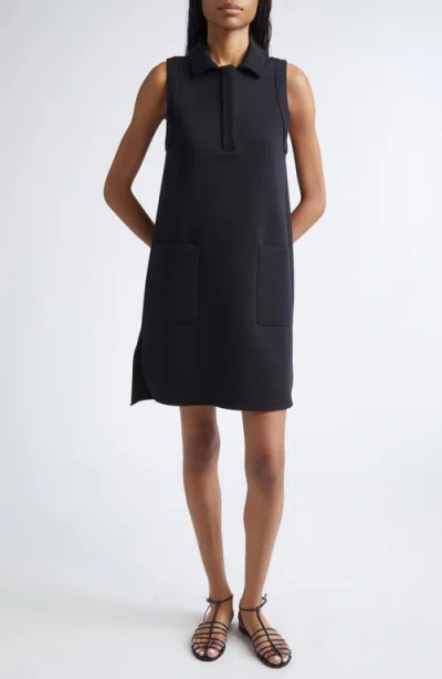 Max Mara Saggina Double Face Jersey Polo Dress In Black