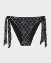 Max Mara Sahara Monogram-print Bikini Bottom In Black