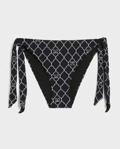 Max Mara Sahara Monogram-print Bikini Bottom In Black