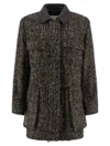 Max Mara Saharan Wool Tweed Jacket In Black