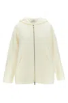 Max Mara Hooded Sweatshirt With Front Pockets And Long Sleeves In White