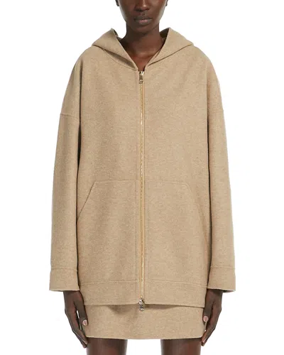 Max Mara Saio Hoodie In Hazelnut Brown