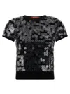 Max Mara Sequin-embellished Short-sleeve T-shirt In Black