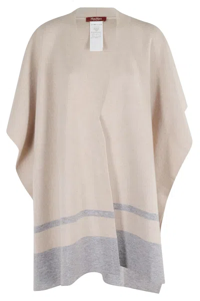Max Mara Salato Striped Cape In Neutral