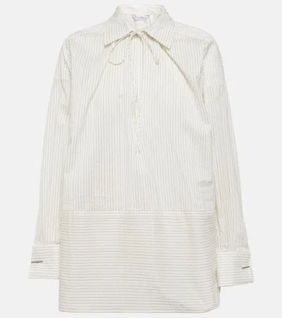 MAX MARA SALETTA PINSTRIPE COTTON AND SILK SHIRT