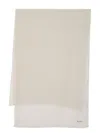 Max Mara Embroidered Logo Silk Scarf In Neutrals