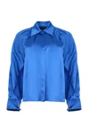 Max Mara Blue Silk Shirt With Draped Sleeves