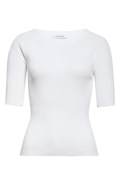 Max Mara Salmo Rib Sweater In Optical White