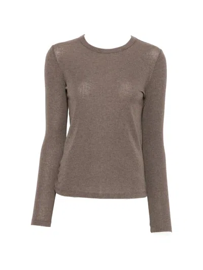 Max Mara Salmone Long-sleeve T-shirt In Brown