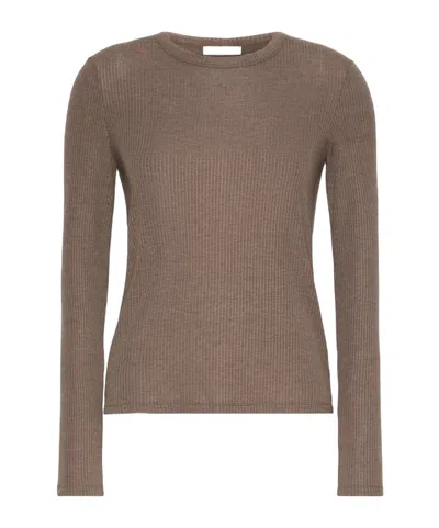Max Mara Salmone Long-sleeve T-shirt In Brown