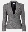 Max Mara Salmone Virgin Wool Blend Blazer In Gray