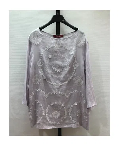 Max Mara Saloon Blouse With Round Neck In Gray