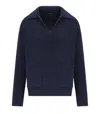 Max Mara Saloon Blue Polo Sweater In Blue
