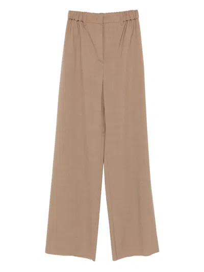 Max Mara Wide-leg Casual Pants In Brown