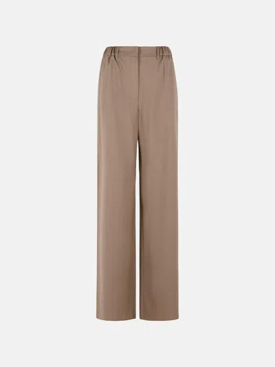 Max Mara 'salpa' Trousers In Tela Stretch Wool In Hazelnut Color In Brown