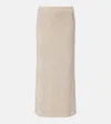 Max Mara Salubre Argyle Cashmere Midi Skirt In Nude
