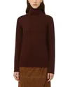 Max Mara Wool Knit Turtleneck Jumper In Brown