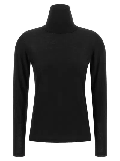Max Mara Virgin Wool Turtleneck Sweater In Black
