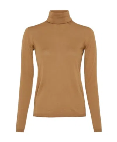 Max Mara Saluto Turtleneck Sweater In Brown
