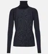 Max Mara Saluto Virgin Wool Turtleneck Sweater In Blue