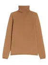 Max Mara Wool Knit Turtleneck Jumper In Brown