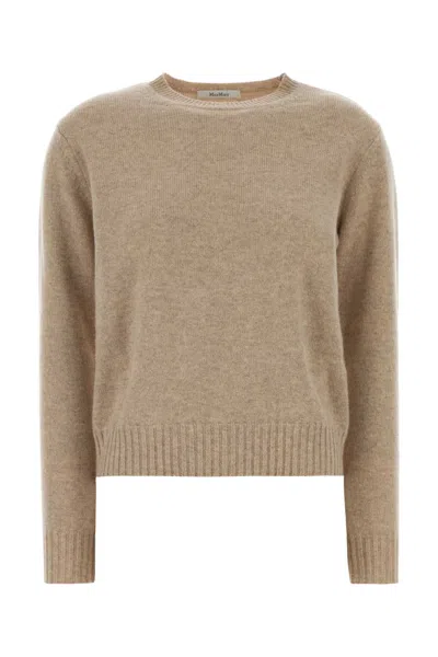 Max Mara Sand Cashmere Cinema Sweater In Green