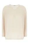 Max Mara Sand Cashmere Sweater In White