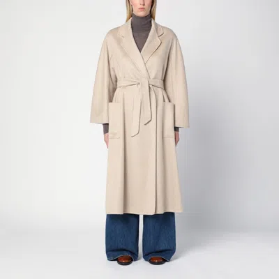 Max Mara Sand-coloured Cashmere Long Coat In Beige