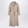 Max Mara Ludmilla Belted Cashmere Midi Coat In Cream