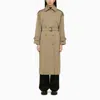 MAX MARA MAX MARA SAND-COLOURED DOUBLE-BREASTED TRENCH COAT IN WOOL AND COTTON WOMEN
