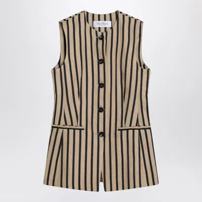 Max Mara Sand-coloured Striped Vest Women