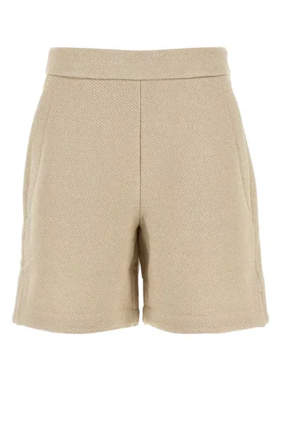 MAX MARA MAX MARA SAND COTTON BLEND LIBIA SHORTS