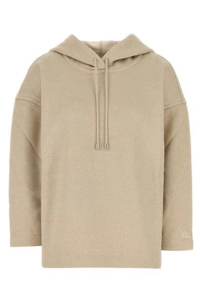MAX MARA SAND COTTON BLEND RALLY SWEATSHIRT