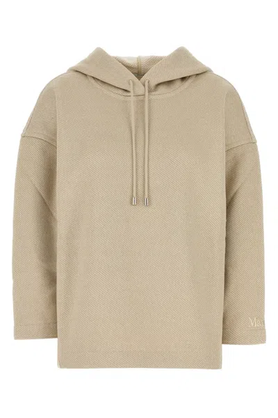 MAX MARA MAX MARA SAND COTTON BLEND RALLY SWEATSHIRT
