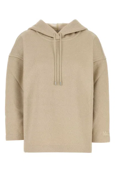 MAX MARA SAND COTTON BLEND RALLY SWEATSHIRT