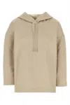 Max Mara Women Sand Cotton Blend Rally Sweatshirt In Albino