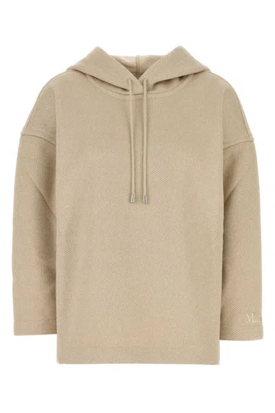 MAX MARA SAND COTTON BLEND RALLY SWEATSHIRT