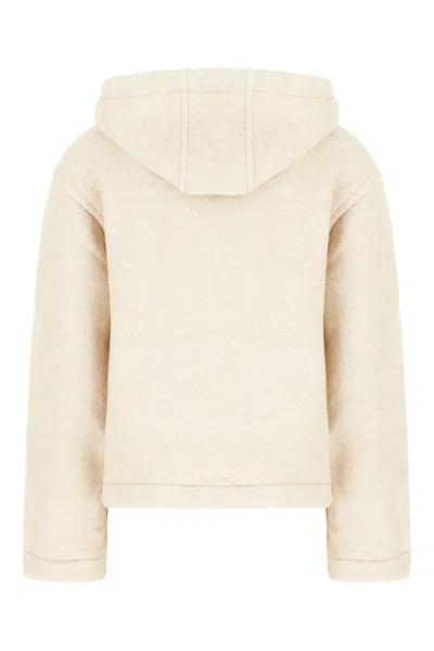 Max Mara Sand Cotton Blend Sweatshirt In Albino