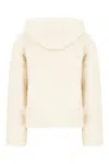 Max Mara Sand Cotton Blend Sweatshirt In Bianco