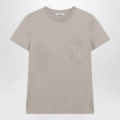 Max Mara Sand Cotton Jersey T-shirt In Brown