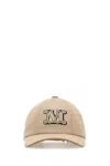 Max Mara Cotton Libero Baseball Cap With Curved Brim In Sabbia