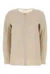 Max Mara Sand Stretch Silk Mitico Blouse In Neutral