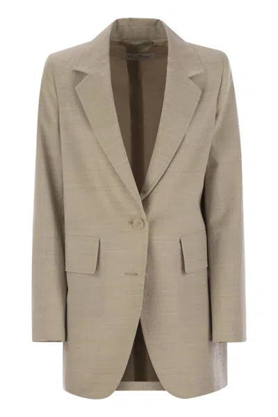 Max Mara Sand Wool Acacia Blazer In Cream