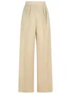 Max Mara Sand Wool Acinoso Wide-leg Pant In Neutral