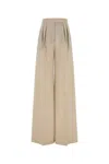 Max Mara Wide-leg Pant In Cotton Blend With Lurex In Beige