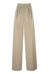 Max Mara Sand Wool Acinoso Wide-leg Pant In Neutral