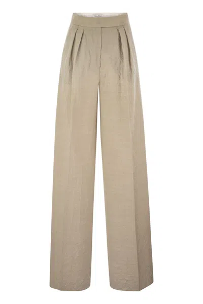 Max Mara Sand Wool Acinoso Wide-leg Pant In Neutral